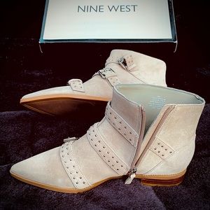 Nine West new suede ankle booties with buckles